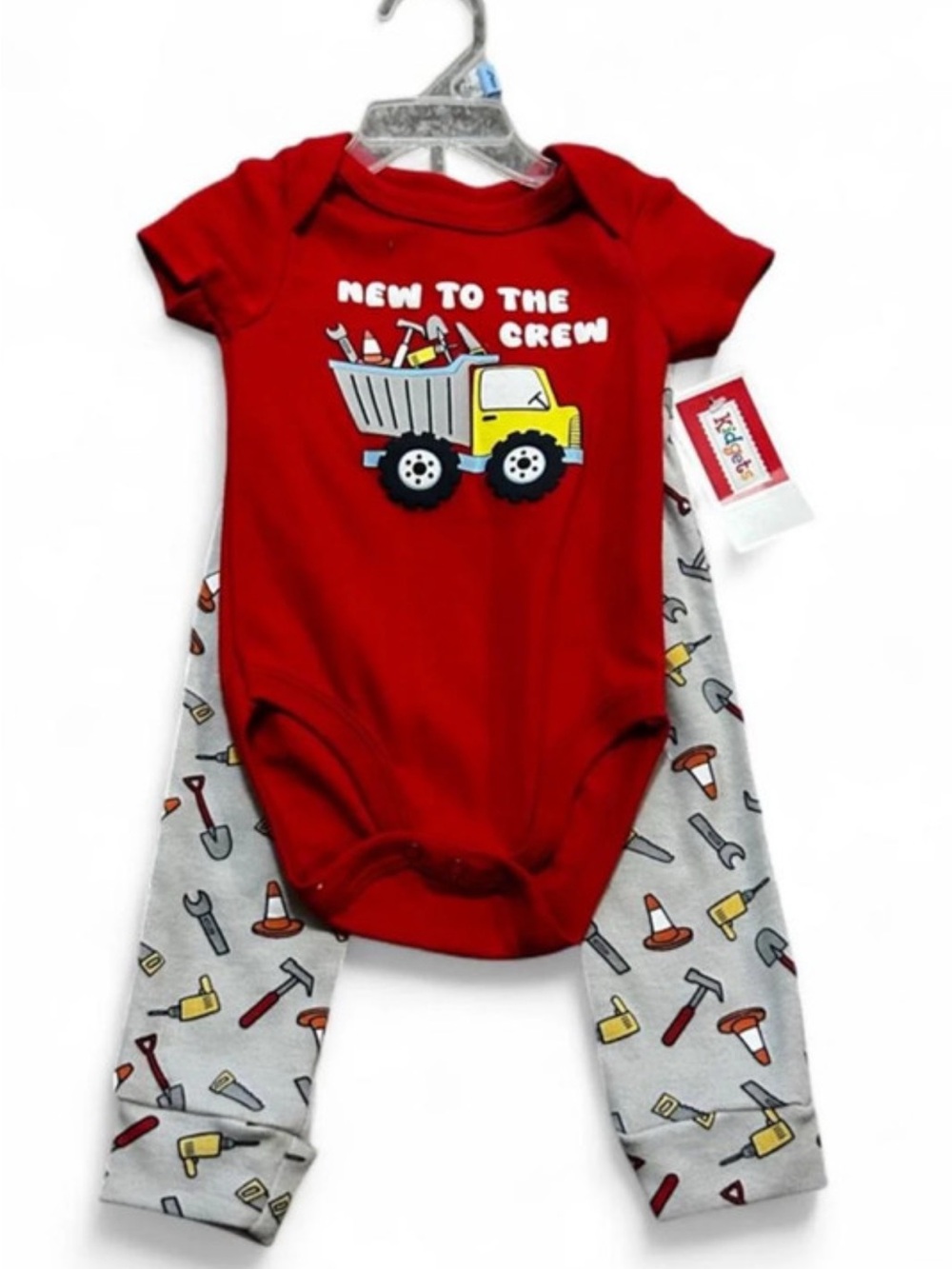 Kidgets Red & Gray 'New to the Crew' Truck Matching Set